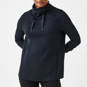 SPANX AirEssentials got-ya-covered pullover 2X very black funnel neck sweatshirt